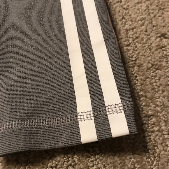 Women’s Adidas Light Heather Grey & White Side 3 Stripes Training Leggings - Picture 9 of 15